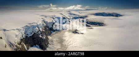 Area Del Vulcano Grimsvotn, Ghiacciaio Vatnajokull Ice Cap, Parco Nazionale Vatnajokull, Islanda Foto Stock