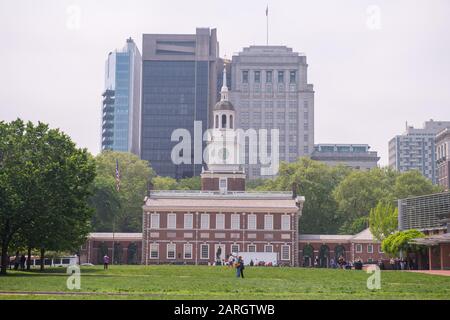 Philadelphia, Stati Uniti. 14th maggio 2018. Philadelphia, Usa Maggio 2018: Impressioni Philadelphia - Maggio 2018 Philadelphia Independence Hall | Utilizzo Credito Mondiale: Dpa/Alamy Live News Foto Stock