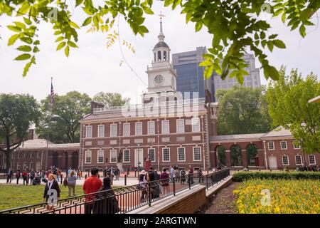 Philadelphia, Stati Uniti. 14th maggio 2018. Philadelphia, Usa Maggio 2018: Impressioni Philadelphia - Maggio 2018 Philadelphia Independence Hall | Utilizzo Credito Mondiale: Dpa/Alamy Live News Foto Stock