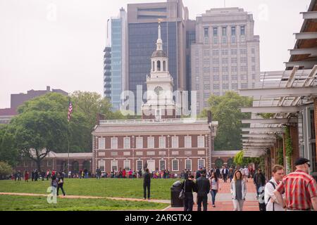 Philadelphia, Stati Uniti. 14th maggio 2018. Philadelphia, Usa Maggio 2018: Impressioni Philadelphia - Maggio 2018 Philadelphia Independence Hall | Utilizzo Credito Mondiale: Dpa/Alamy Live News Foto Stock