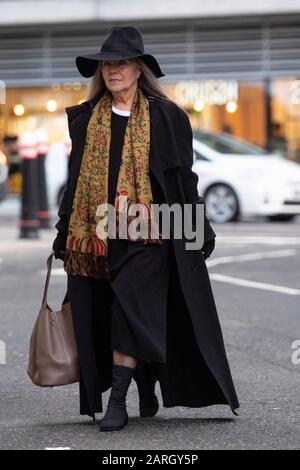 Koo Stark al di fuori Del Rolls Building presso i Royal Courts of Justice, nel centro di Londra, prima di un'audizione nel processo della High Court con l'ex partner, Warren Walker. Foto Stock