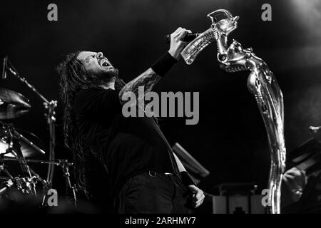 Bristow, Virginia, Stati Uniti. 3rd agosto 2014. Korn si esibisce a Jiffy Lube Live a Bristow, VA il 3 agosto Foto Stock