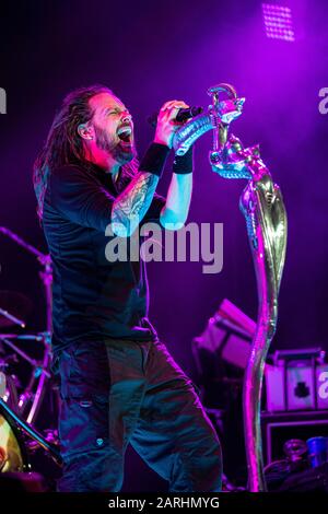 Bristow, Virginia, Stati Uniti. 3rd agosto 2014. Korn si esibisce a Jiffy Lube Live a Bristow, VA il 3 agosto Foto Stock