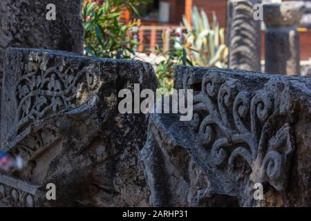 Rovine dell'antica città di Capernaum Foto Stock