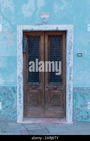 Le case colorate di Burano, Laguna di Venezia, Venezia Italia Foto Stock