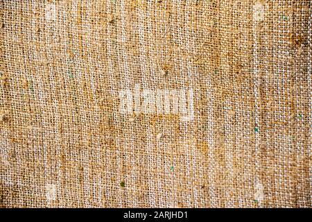 Tela juta Burlap sfondo vintage. Vecchia tessitura tessile Foto Stock