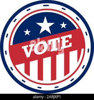 2020 Stati Uniti d'America Presidential Elezioni Button Design, badge ed etichette di voto. Illustrazione Vettoriale