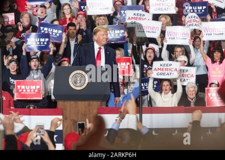 Wildwood, USA, 28th Jan 2020, Donald Trump parla al pubblico del presidente Trump Rally, Photo Credit: Benjamin Clapp/Alamy Live News Foto Stock