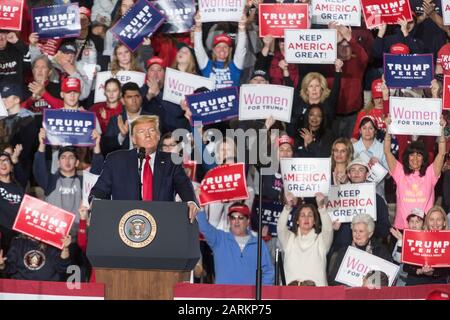 Wildwood, USA, 28th Jan 2020, Donald Trump parla al pubblico del presidente Trump Rally, Photo Credit: Benjamin Clapp/Alamy Live News Foto Stock