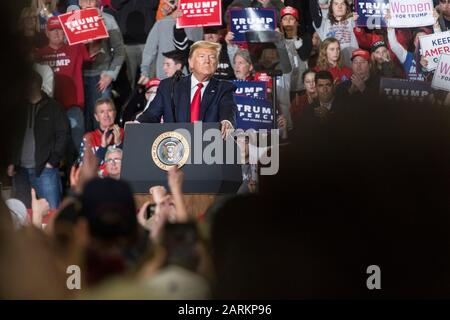 Wildwood, USA, 28th Jan 2020, Donald Trump parla al pubblico del presidente Trump Rally, Photo Credit: Benjamin Clapp/Alamy Live News Foto Stock