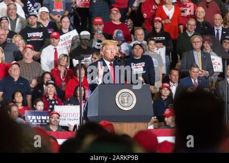 Wildwood, USA, 28th Jan 2020, Donald Trump parla al pubblico del presidente Trump Rally, Photo Credit: Benjamin Clapp/Alamy Live News Foto Stock