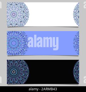 Set banner mandala geometrico fiore - grafica vettoriale astratta colorata Illustrazione Vettoriale