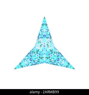 Forma a stella di un triangolo geometrico poligonale astratto - elemento vettoriale colorato geometrico Illustrazione Vettoriale