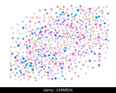 Confetti di sfondi chiari. Rendering sfere mesh colorate. Confetti nuovo sfondo morbido. Illustrazione Vettoriale