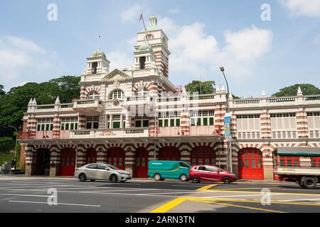 Singapore. Gennaio 2020. Vista sull'edificio della centrale di rivelazione incendio Foto Stock