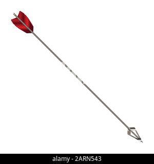 Freccia lunga con freccia a caccia su sfondo bianco Illustrazione Vettoriale