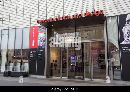 Museum of Arts and Design, 2 Columbus Circle, New York, foto di un museo d'arte a Manhattan Foto Stock