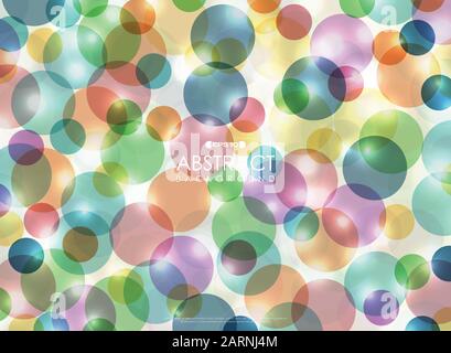 Astratto colorful bolle disegno di disegno di geometrico con glitter. Decora per annuncio, poster, illustrazione, disegno del modello, titolo. Vettore di illustrazione Illustrazione Vettoriale