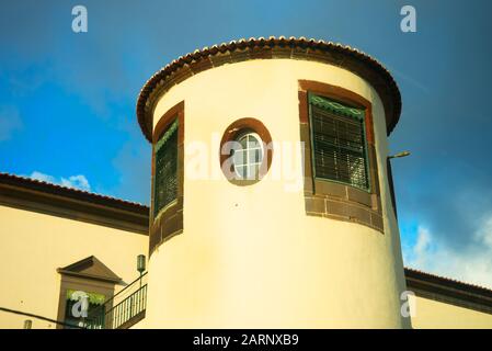 Il Forte di Sao Lourenco a Funchal sull'isola di Madeira Portugal.This grande forte di fronte al mare e difesa il porto e ha una batteria di cannoni Foto Stock