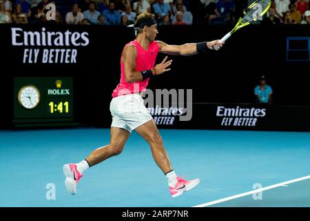 Melbourne, Australia. 29 Gennaio 2020. Rafael Nadal (ESP) durante il giorno 10 dell'Australian Open. Credito: Dave Hewison/Alamy Live News Foto Stock