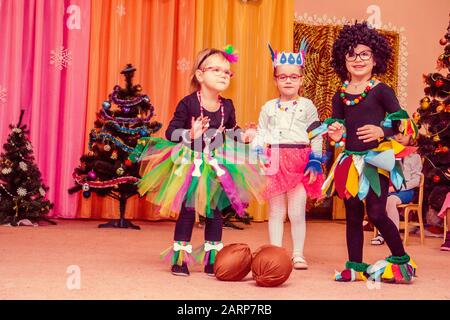 Nuovo Anno di mattina in scuola materna 28.12.2017 Foto Stock