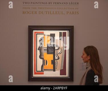 Sotheby’s, Londra, Regno Unito. 29th gennaio 2020. Opere raramente viste di Pissarro, Signac, Van Gogh, Miró, Monet, Picasso, Léger, Kirchner & Chagall in vista. Immagine: Fernand Léger. Le Buste. Stima: £1.300.000-1.600.000. Credito: Malcolm Park/Alamy Live News. Foto Stock