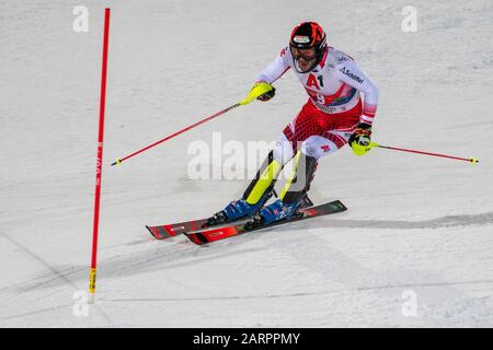 Schladming, Austria. 28th Gen 2020. Michael MATT d'Austria al - The Nightrace Schladming il 28 gennaio 2020 a Schladming, . Credit: Thomas Reiner/Espa/Alamy Live News Credit: Agenzia Fotografica Sportiva Europea/Alamy Live News Foto Stock