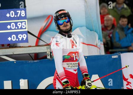 Schladming, Austria. 28th Gen 2020. Manuel FELLER d'Austria al - The Nightrace Schladming il 28 gennaio 2020 a Schladming, . (Foto Di Thomas Reiner/Espa-Images) Credito: Agenzia Fotografica Europea Per Lo Sport/Alamy Live News Foto Stock