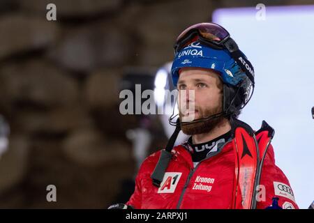 Schladming, Austria. 28th Gen 2020. Marco SCHWARZ d'Austria, Henrik KRISTOFFERSEN di Norvegia al primo turno - la Nightrace Schladming il 28 gennaio 2020 a Schladming, . Credito: Thomas Reiner/Espa/Alamy Live News Foto Stock