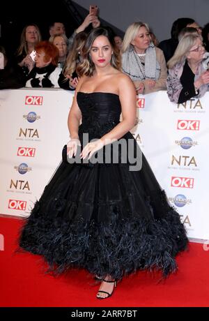 Georgia May Foote partecipa ai National Television Awards 2020 che si sono tenuti alla O2 Arena di Londra. Foto Stock