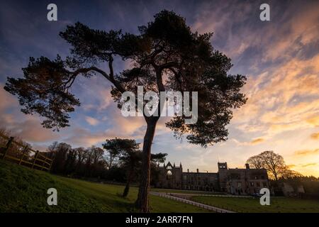 Alba a Newstead Abbey a Nottinghamshire, Inghilterra Regno Unito Foto Stock