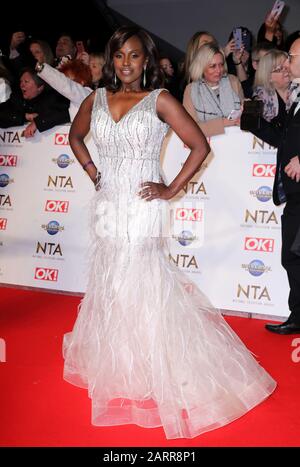 Kelle Bryan partecipa ai National Television Awards 2020 che si sono tenuti alla O2 Arena di Londra. Foto Stock