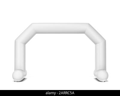 Arco di promozione gonfiabile mock-up. illustrazione 3d isolata su sfondo bianco Foto Stock