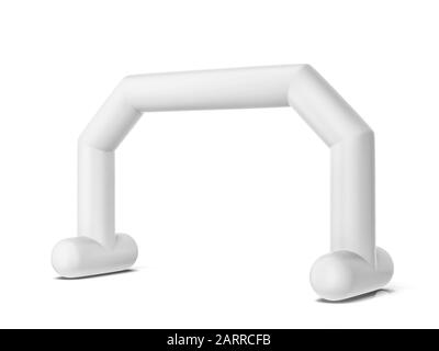 Arco di promozione gonfiabile mock-up. illustrazione 3d isolata su sfondo bianco Foto Stock