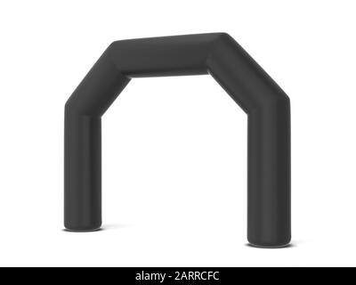 Arco di promozione gonfiabile mock-up. illustrazione 3d isolata su sfondo bianco Foto Stock