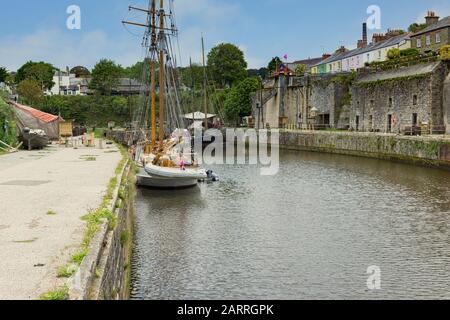 Charlestown Harbour un porto marittimo del 18th secolo sulla costa della Cornovaglia nella Baia di St Austell Foto Stock