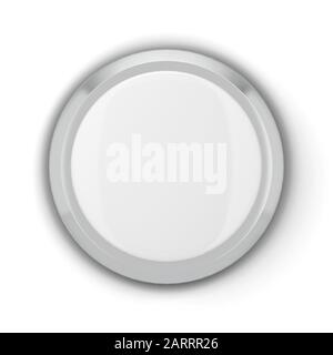 Pulsante rotondo vuoto. illustrazione 3d isolata su sfondo bianco Foto Stock