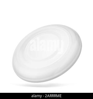 Mockup frisbee vuoto. illustrazione 3d isolata su sfondo bianco Foto Stock