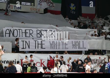 Perugia, Italy, 29 Jan 2020, Striscione Sir Durante Sir Sicoma Monini Perugia Vs Tours Vb - Volleybal Champions League Men Championship - Credit: Lps/Loris Cerquiglini/Alamy Live News Foto Stock