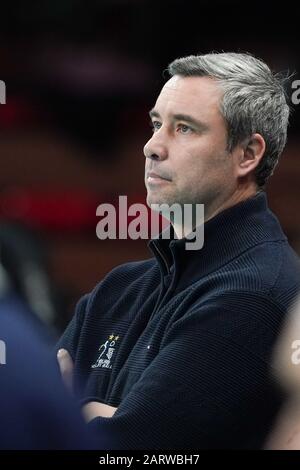 Perugia, Italy, 29 Jan 2020, hubert henno (coach tours vb) durante Sir Sicoma Monini Perugia vs Tours VB - Volleybal Champions League Men Championship - Credit: LPS/Loris Cerquiglini/Alamy Live News Foto Stock
