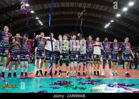 Perugia, Italy, 29 Jan 2020, sicoma monini festeggia durante Sir Sicoma Monini Perugia vs Tours VB - Volleybal Champions League Men Championship - Credit: LPS/Loris Cerquiglini/Alamy Live News Foto Stock