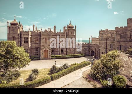 Alupka, Russia - 20 Maggio 2016: Palazzo Vorontsov In Crimea. Questo palazzo è un'attrazione turistica della Crimea. Foto Stock