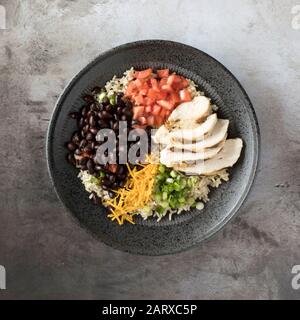 Pollo A Sud-Ovest Burrito Bowl Foto Stock