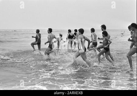 Tradizionale Capodanno a Zandvoort Data: 1 gennaio 1982 Località: Noord-Holland, Zandvoort Parole Chiave: Immersioni di nuovo anno Foto Stock