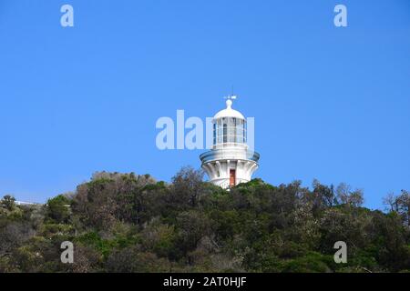 Faro Sugarloaf Point, Seal Rocks, Australia Foto Stock