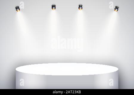 Podio White Presentation Illustrazione Vettoriale