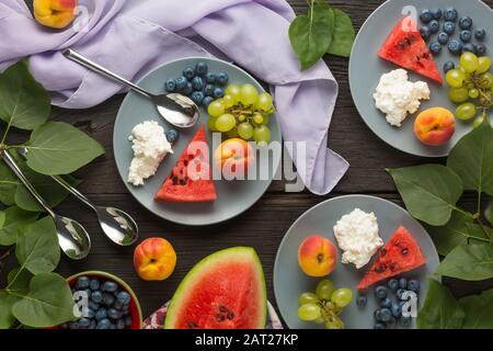 anguria, cute, estetica, alta risoluzione, iphone, acquerello, pastello, pastello, estate, carta da parati, cartone animato, modello, ananas, colorato Foto Stock