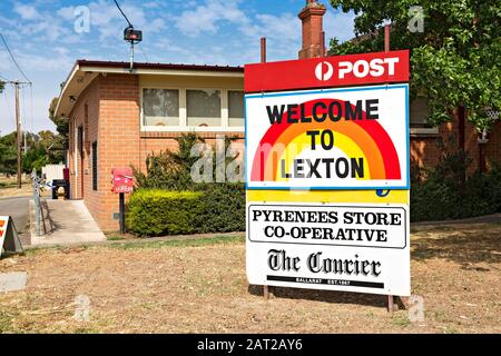 Lexton Australia / Australia Post Office And General Store A Lexton Victoria Australia. Lexton è una piccola città situata a circa 160 chilometri a nord ovest Foto Stock