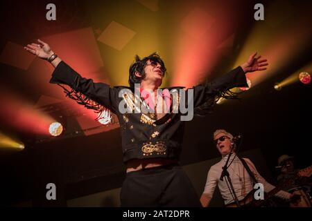 Alabama 3 in concerto al Barrowlands, a Glasgow, Scozia, Regno Unito, 14 dicembre 2019. Alabama 3 sono una band inglese elettronica, fondata a Brixton, Londra nel 1995. Foto Stock