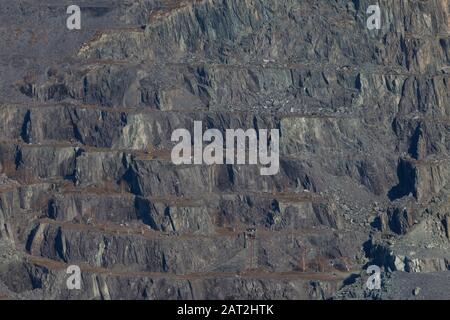 Il Vecchio Quartiere Dinorwic Slate, Llanberis, Snowdonia, Galles, Regno Unito Foto Stock